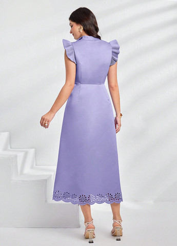 Світло-фіолетова святковий, вечірня сукня кльош SHEIN однотонна