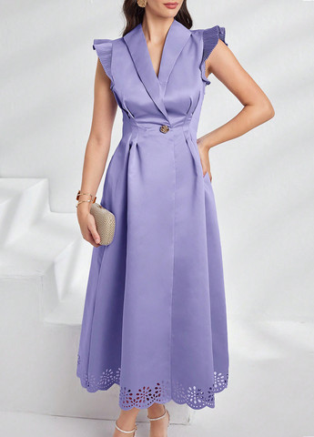 Світло-фіолетова святковий, вечірня сукня кльош SHEIN однотонна