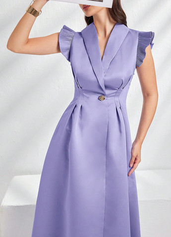 Світло-фіолетова святковий, вечірня сукня кльош SHEIN однотонна