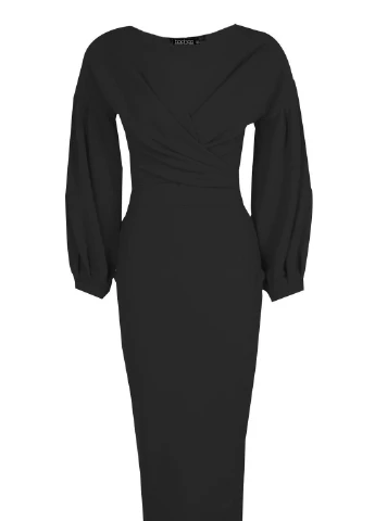 Черное кэжуал платье Boohoo однотонное