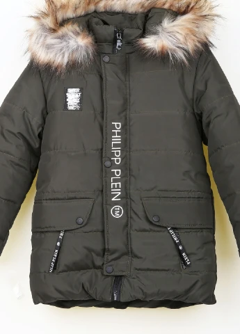 Оливкова (хакі) зимня куртка Philipp Plein