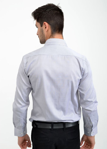 Светло-серая кэжуал рубашка однотонная Ager с длинным рукавом