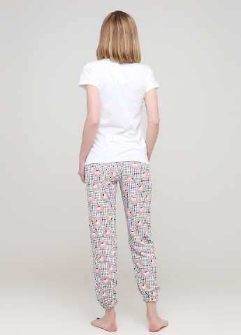 Белая всесезон пижама (футболка, брюки) футболка + брюки Carla Mara