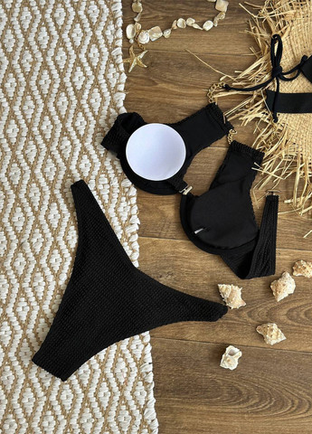 Черный летний раздельный купальник (лиф, трусики) раздельный NOVA VEGA