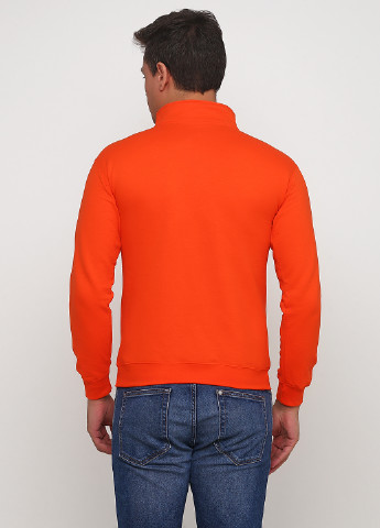 Свитшот Gildan - Прямой крой однотонный оранжевый кэжуал - (155912479)
