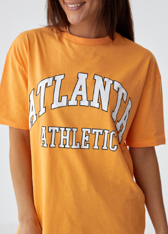 Оранжевая хлопковая футболка с надписью atlanta Barley