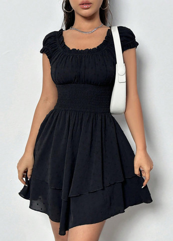 Чорна кежуал сукня SHEIN однотонна