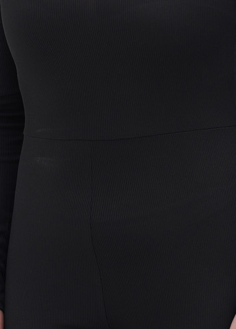 Комбинезон Boohoo комбинезон-брюки однотонный чёрный кэжуал полиэстер