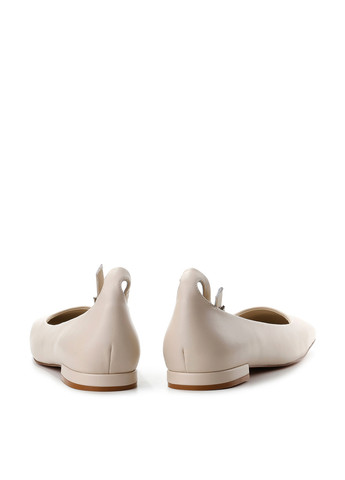 Женские балетки Le'BERDES | молочные однотонные без декора натуральная кожа (294097546)