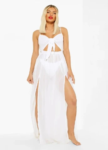 Білий кежуал плаття, сукня Boohoo однотонна
