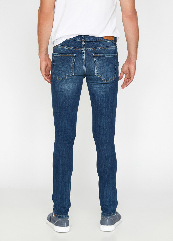 Темно-синие демисезонные зауженные, скинни, укороченные джинсы KOTON