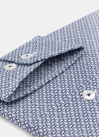 Темно-синяя кэжуал рубашка с геометрическим узором Pako Lorente с длинным рукавом
