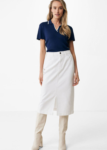 Синяя женская футболка-поло Mexx однотонная