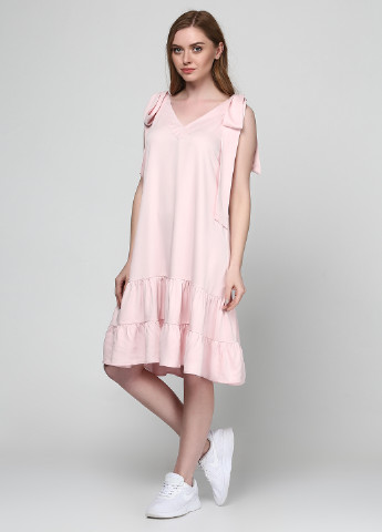 Розовое кэжуал платье Basic Story однотонное
