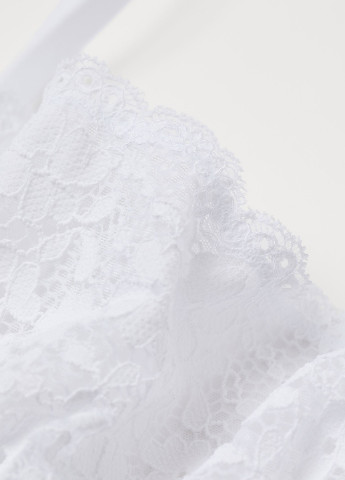 Белый топ бюстгальтер H&M с косточками полиамид, кружево