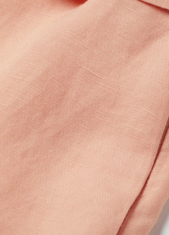 Комбінезон H&M комбінезон-шорти однотонний персиковий кежуал льон