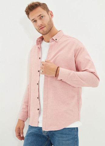 Светло-розовая кэжуал рубашка Trendyol