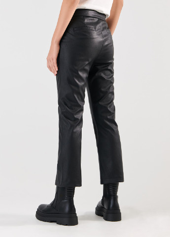 Черные кэжуал демисезонные прямые, укороченные брюки Sinsay