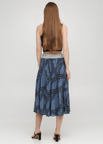 Темно-синяя кэжуал с абстрактным узором юбка Naiif плиссе