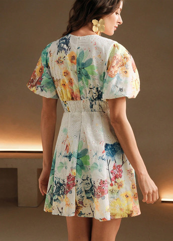 Комбінована кежуал сукня кльош SHEIN з квітковим принтом