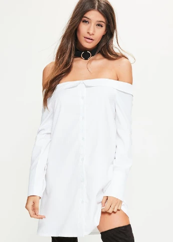 Белое кэжуал платье Missguided однотонное