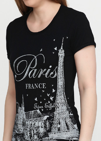 Черная летняя футболка Attitude Paris