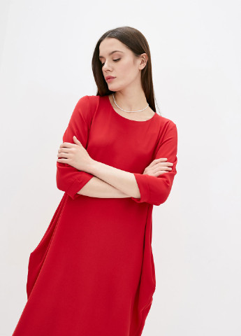 Красное кэжуал платье lolika Garne однотонное