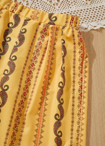 Жовтий літній костюм (топ, штани) SHEIN