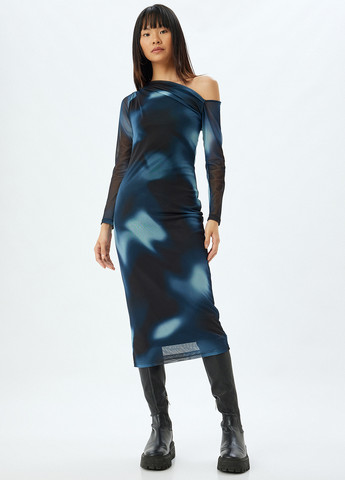 Комбинированное кэжуал платье силуэтная KOTON тай-дай