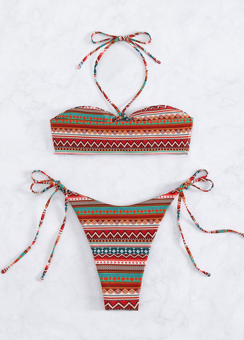 Комбинированный летний купальник (лиф, трусики) бандо SHEIN