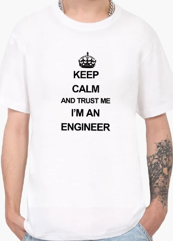 Белая футболка мужская keep calm (9223-2008) MobiPrint