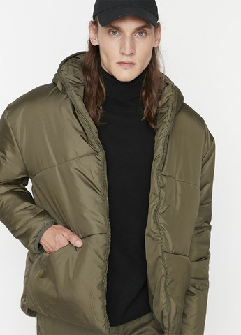 Оливковая (хаки) демисезонная куртка Trendyol