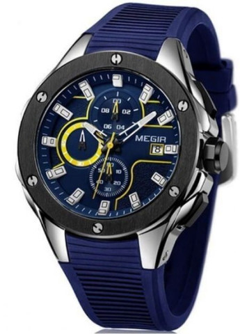 Чоловічі Годинники 2053 Racer Blue кварцові спортивні Megir (226704924)