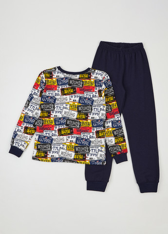 Индиго зимняя пижама (лонгслив, брюки) Flamingo