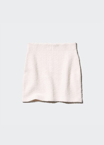 Молочная кэжуал однотонная юбка Uniqlo карандаш