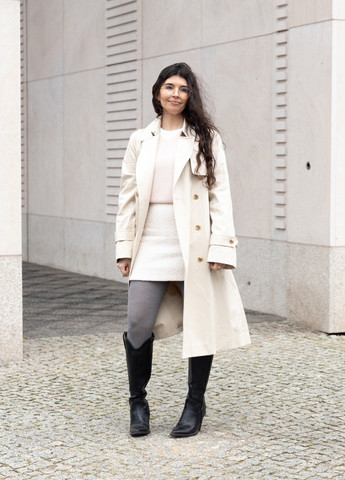 Молочная кэжуал однотонная юбка Uniqlo карандаш