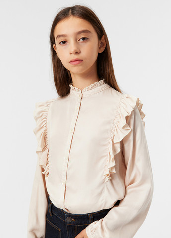 Светло-бежевая однотонная блузка Molo демисезонная