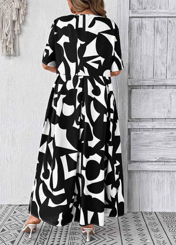 Чорно-білий вечірня сукня а-силует SHEIN однотонна