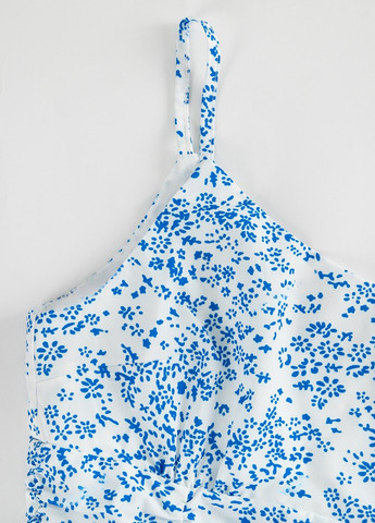 Білий кежуал сукня на одне плече, силуетна, з відкритою спиною SHEIN з квітковим принтом