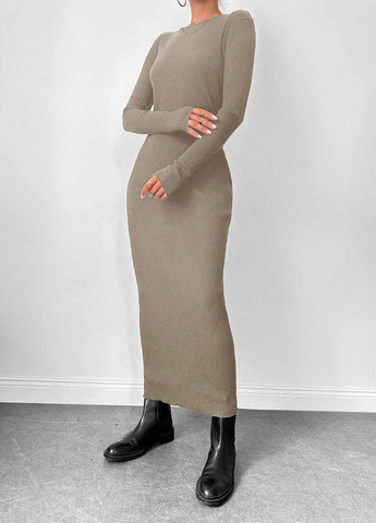 Бежевое кэжуал платье футляр SHEIN однотонное