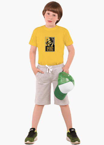 Жовта демісезонна футболка дитяча пубг пабг (pubg) (9224-1179) MobiPrint