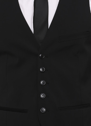 Комплект (жилет, галстук) C&A прямой однотонный чёрный деловой полиэстер