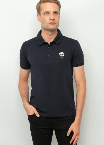Темно-синяя футболка-поло для мужчин Karl Lagerfeld однотонная
