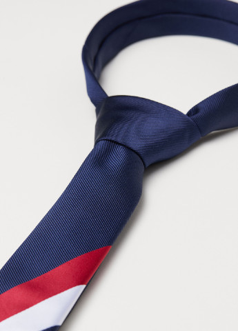 Краватка H&M стандартний смужка синя поліестер