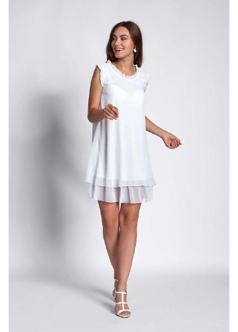 Белое кэжуал платье SL-Fashion