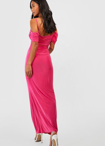 Розовое праздничный платье силуэтная Boohoo однотонное
