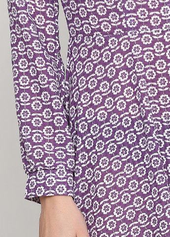 Фиолетовое кэжуал платье клеш ANVI с цветочным принтом
