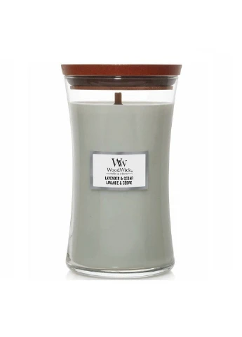 Ароматическая свеча в стекле Large Lavender & Cedar 609 г (1666272E) WoodWick (227516038)