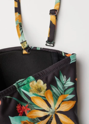 Черный летний моделирующий купальник H&M