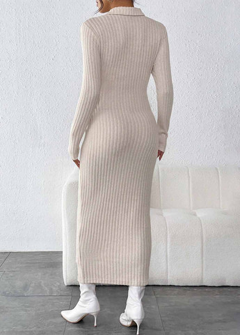 Светло-бежевое кэжуал платье для беременных силуэтная SHEIN однотонное